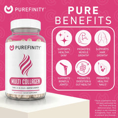 Purefinity Collagen Peptides skin closeup suggesting smoother appearance