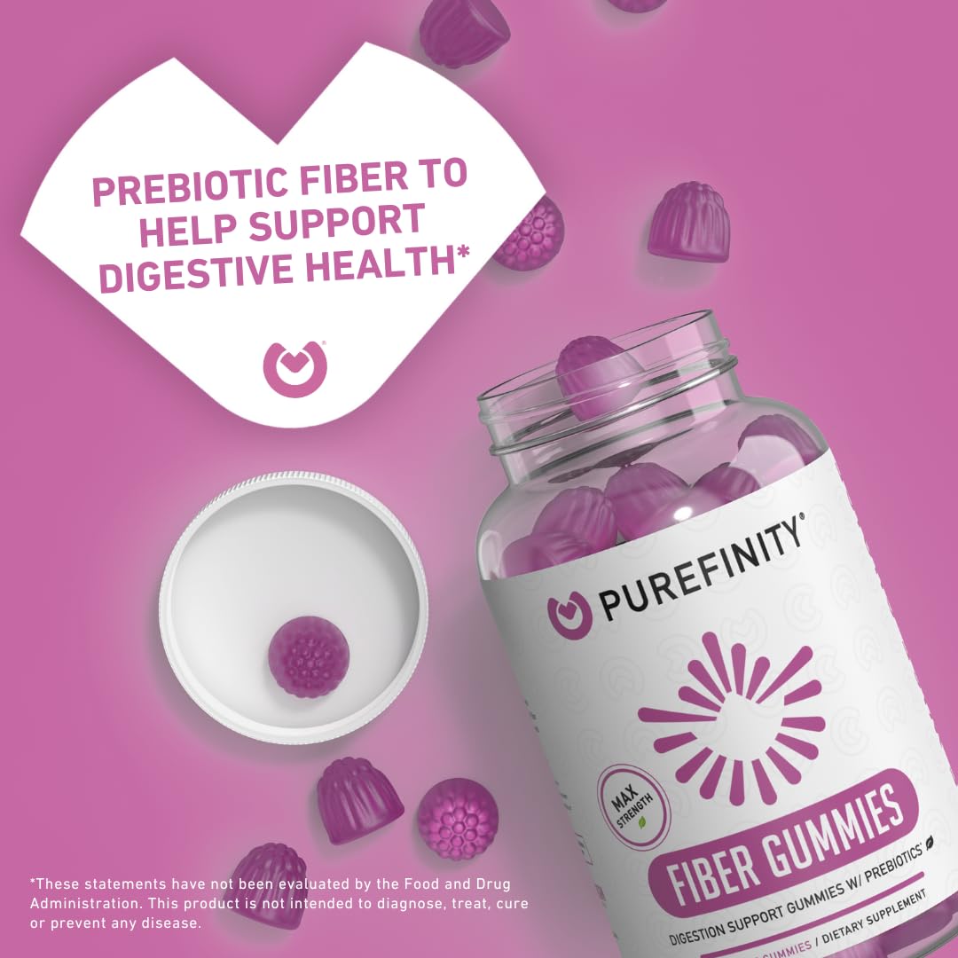 PUREFINITY Fiber Gummies nutrition label close-up showing inulin FOS content