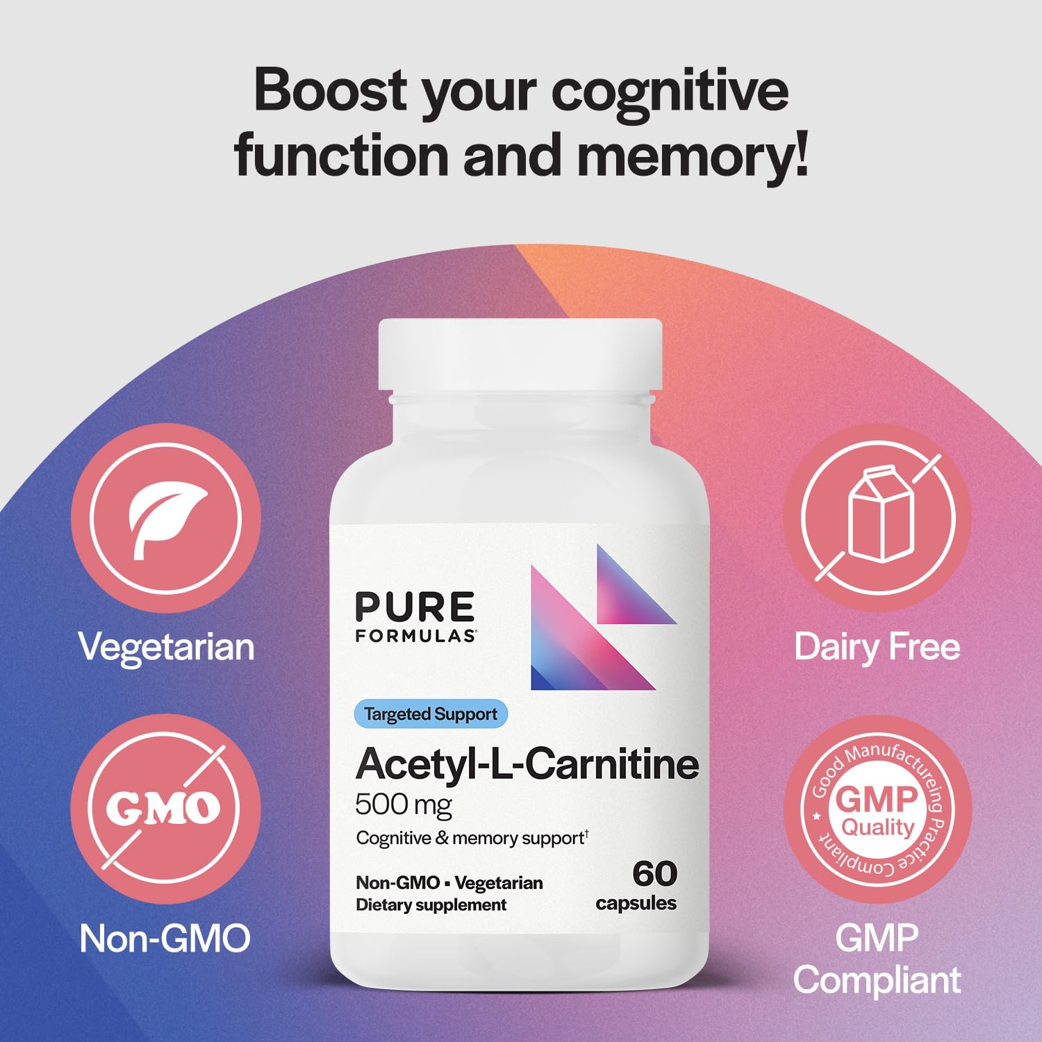 Two-pack front view of PureFormulas Acetyl L-Carnitine containers
