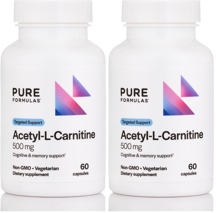 PureFormulas Acetyl L-Carnitine capsules in 2-pack for daily energy support
