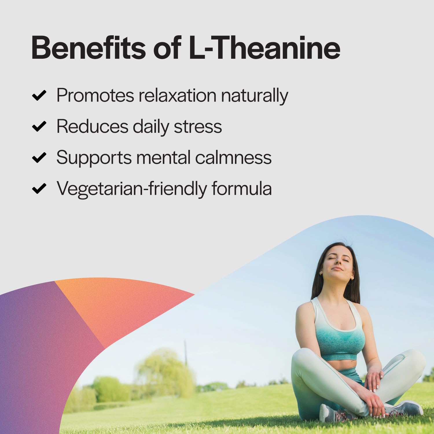 PureFormulas L-Theanine packaging view showcasing 120 vegetarian capsules