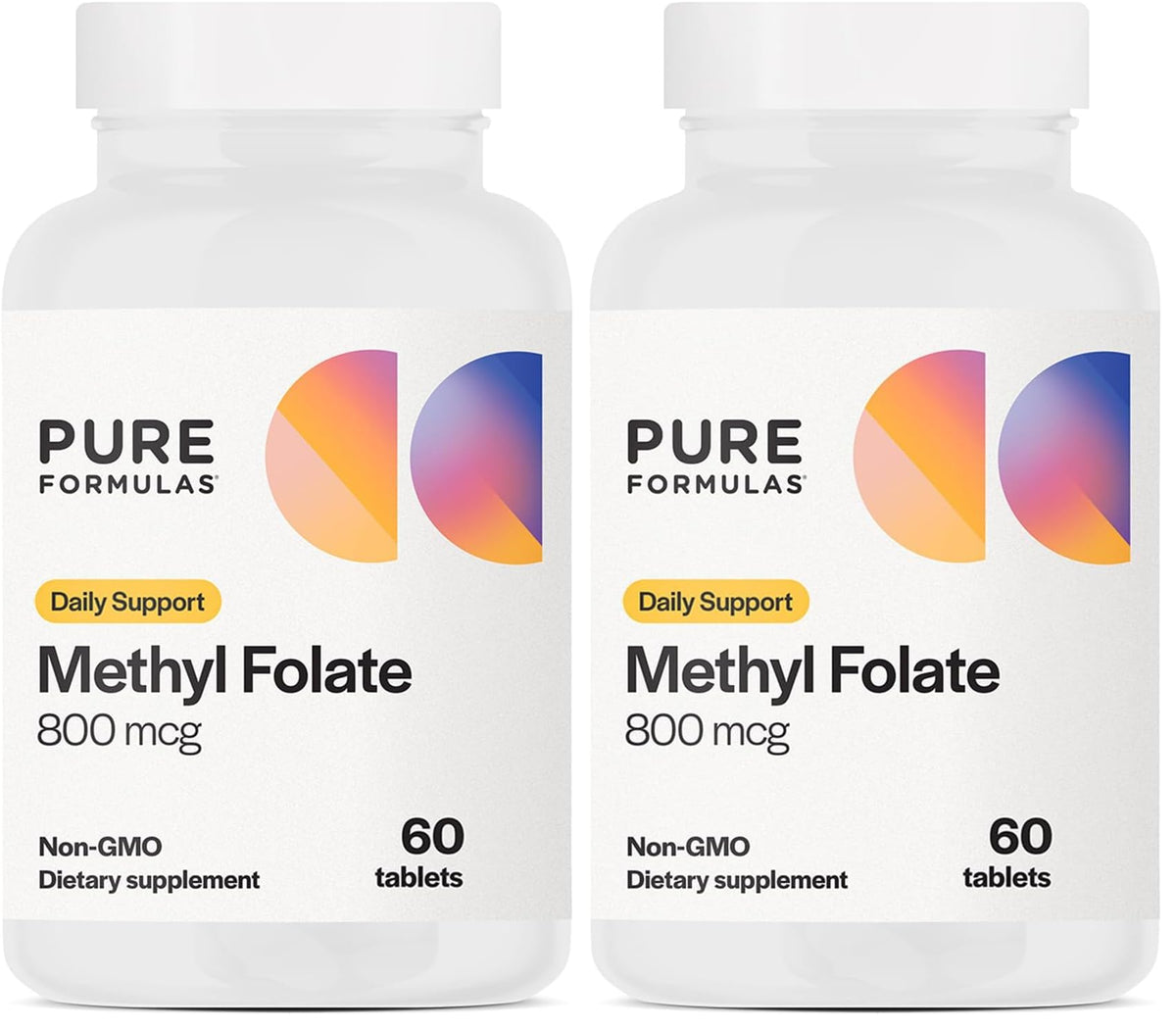 PureFormulas methylfolate 800mcg bottle shows active 5-MTHF for heart support