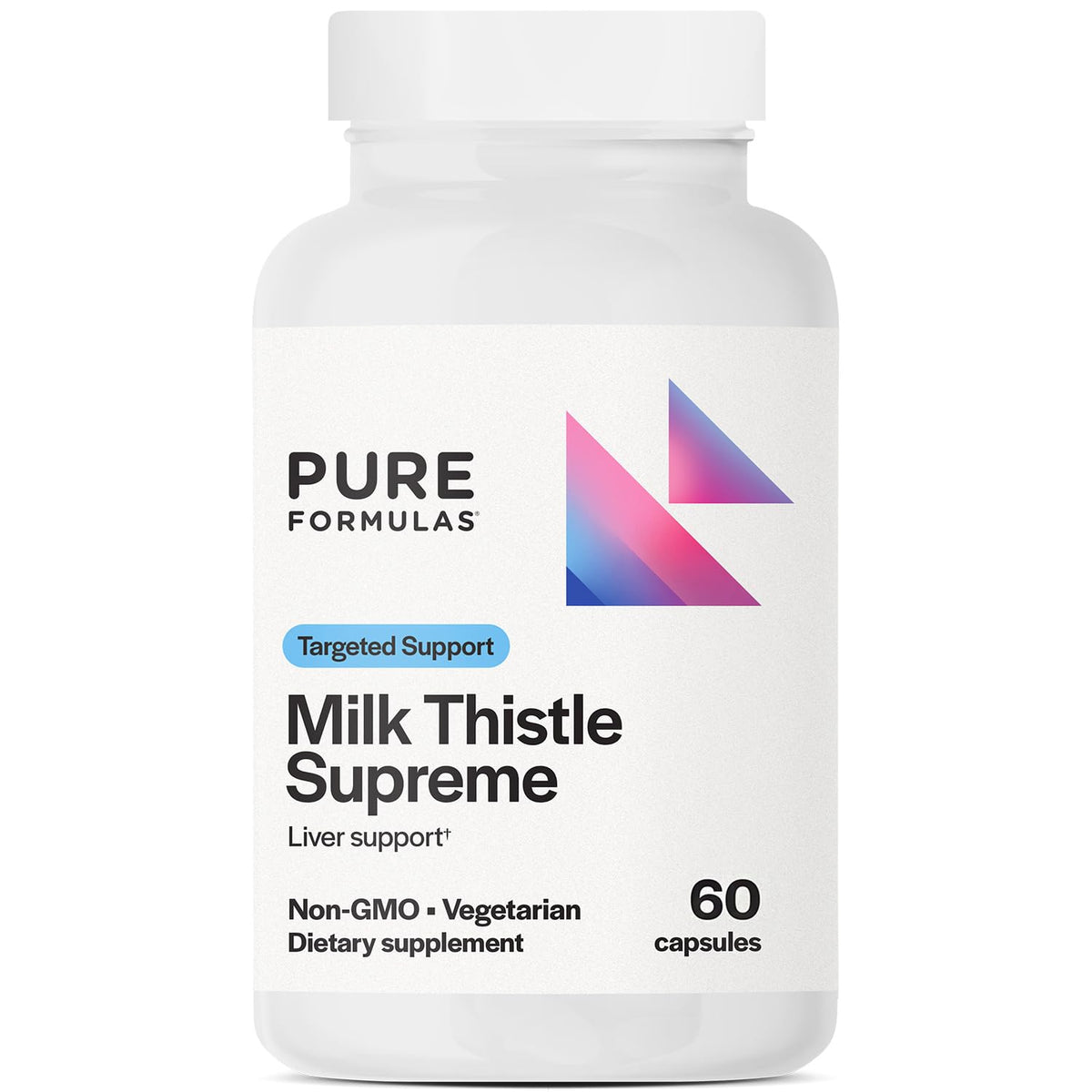 PureFormulas Milk Thistle Supreme bottle on a clean surface signals liver health support