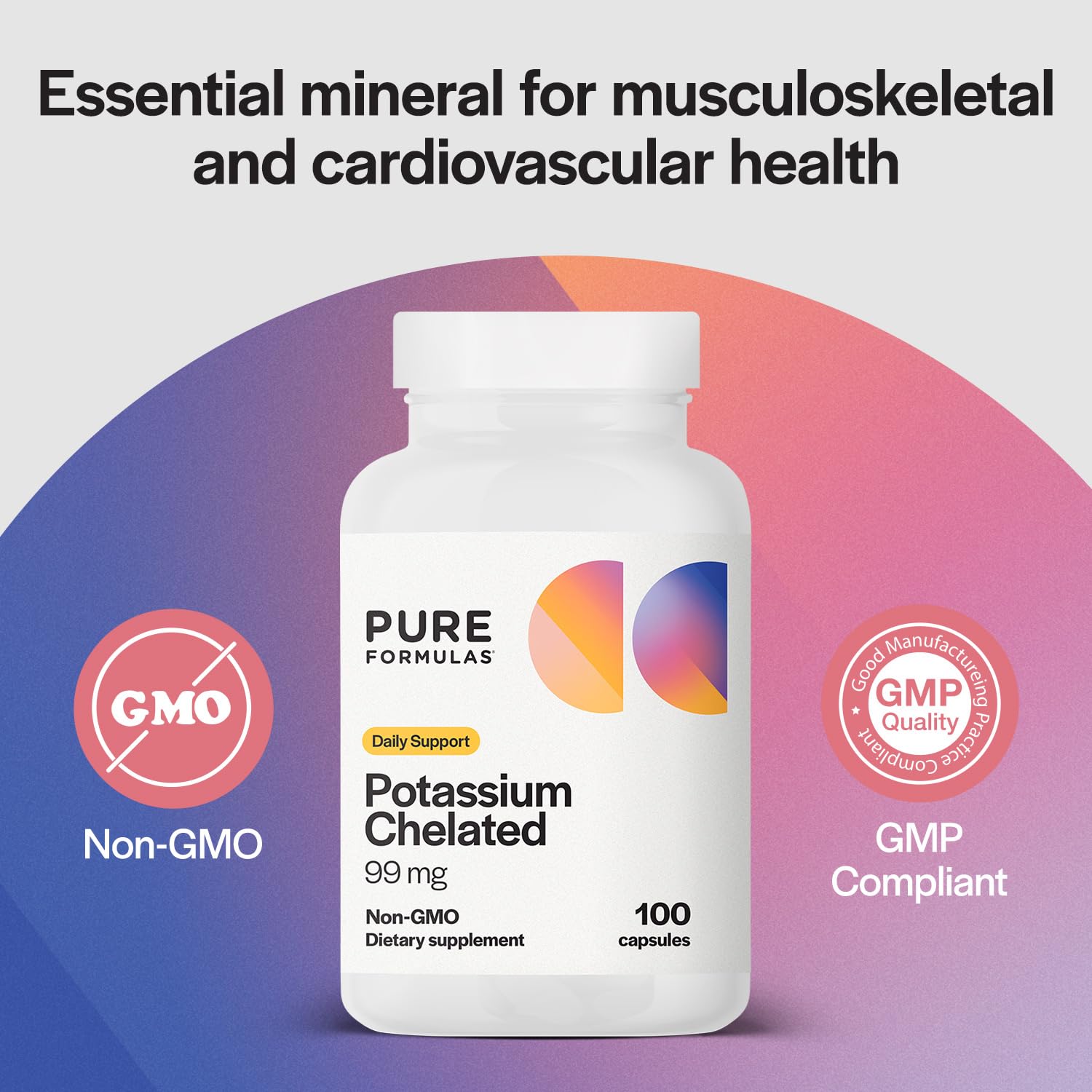 PureFormulas potassium packaging showing pack of two bottles