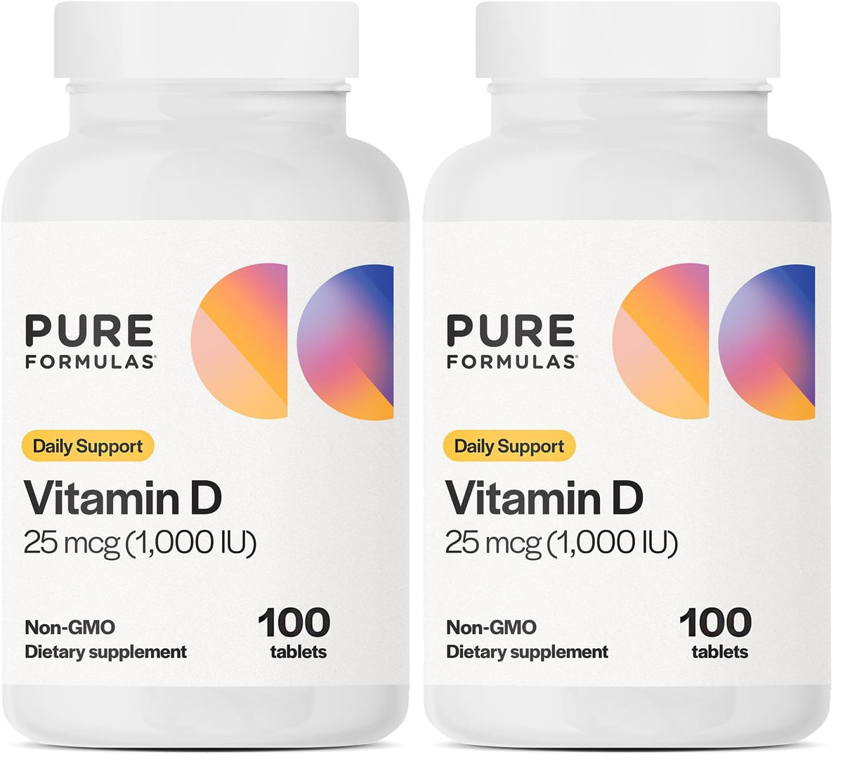 PureFormulas Vitamin D3 1000 IU bottle front promoting bone health and immune support.