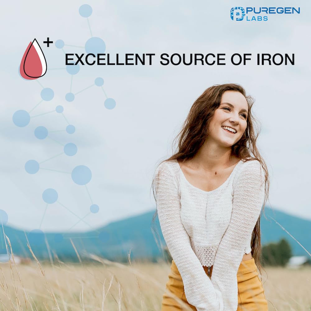 Puregen Labs ferrous gluconate tablet closeup with smooth texture