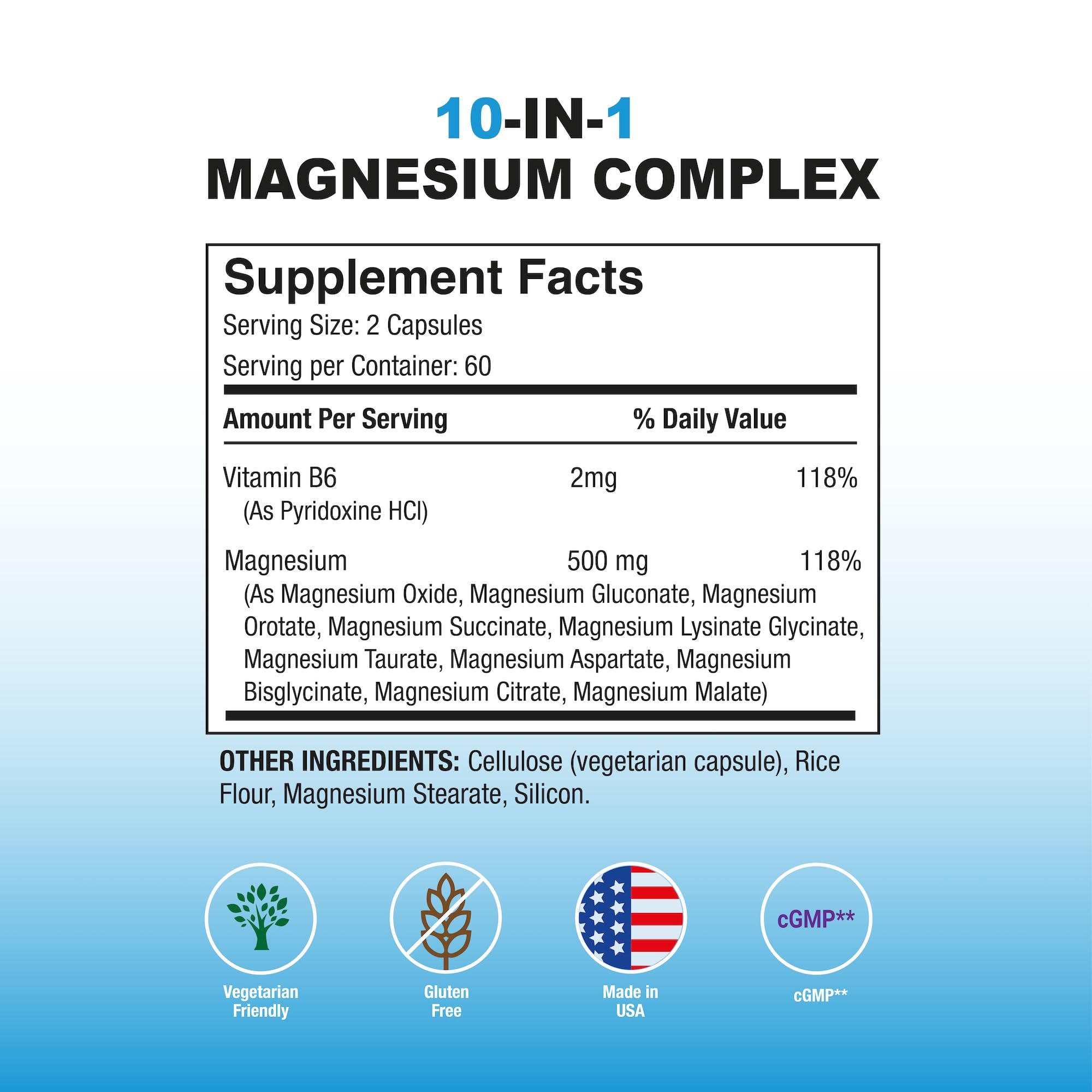Puregen Labs magnesium capsules closeup highlighting easy-to-swallow veggie capsules