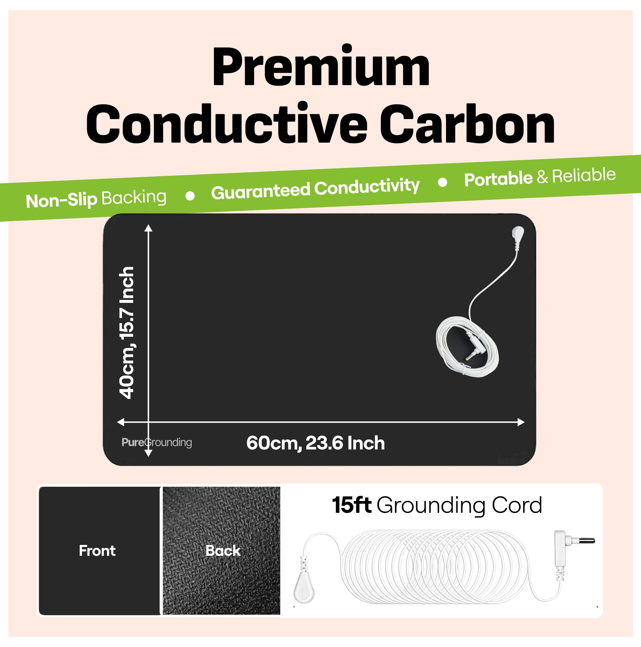 PureGrounding mat in an office workspace for focused grounding.