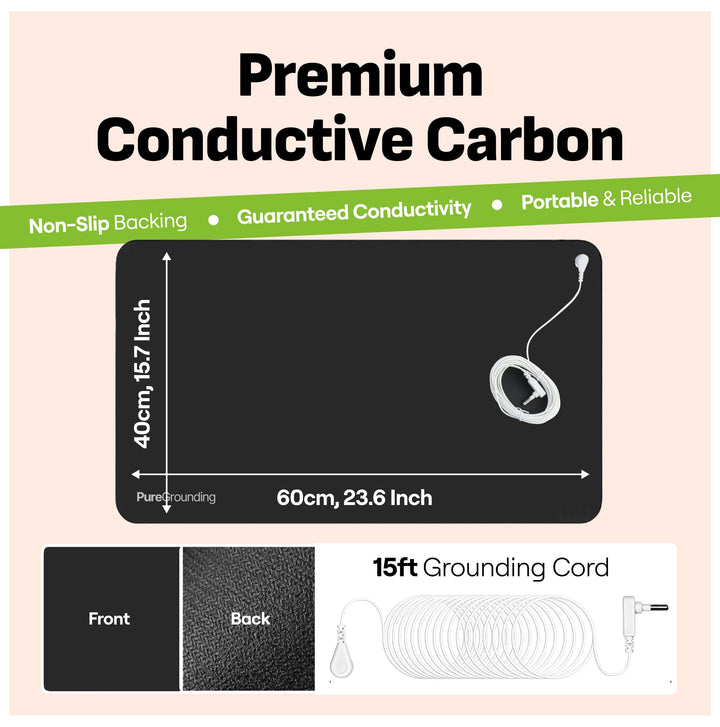 PureGrounding mat in an office workspace for focused grounding.