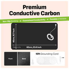 PureGrounding mat in an office workspace for focused grounding.