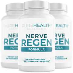 PUREHEALTH Nerve Regen bottle front promotes daily nerve wellness