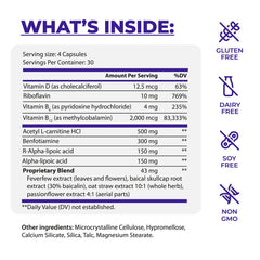 PUREHEALTH Nerve Regen bottle label close-up highlights ingredients for nerve support