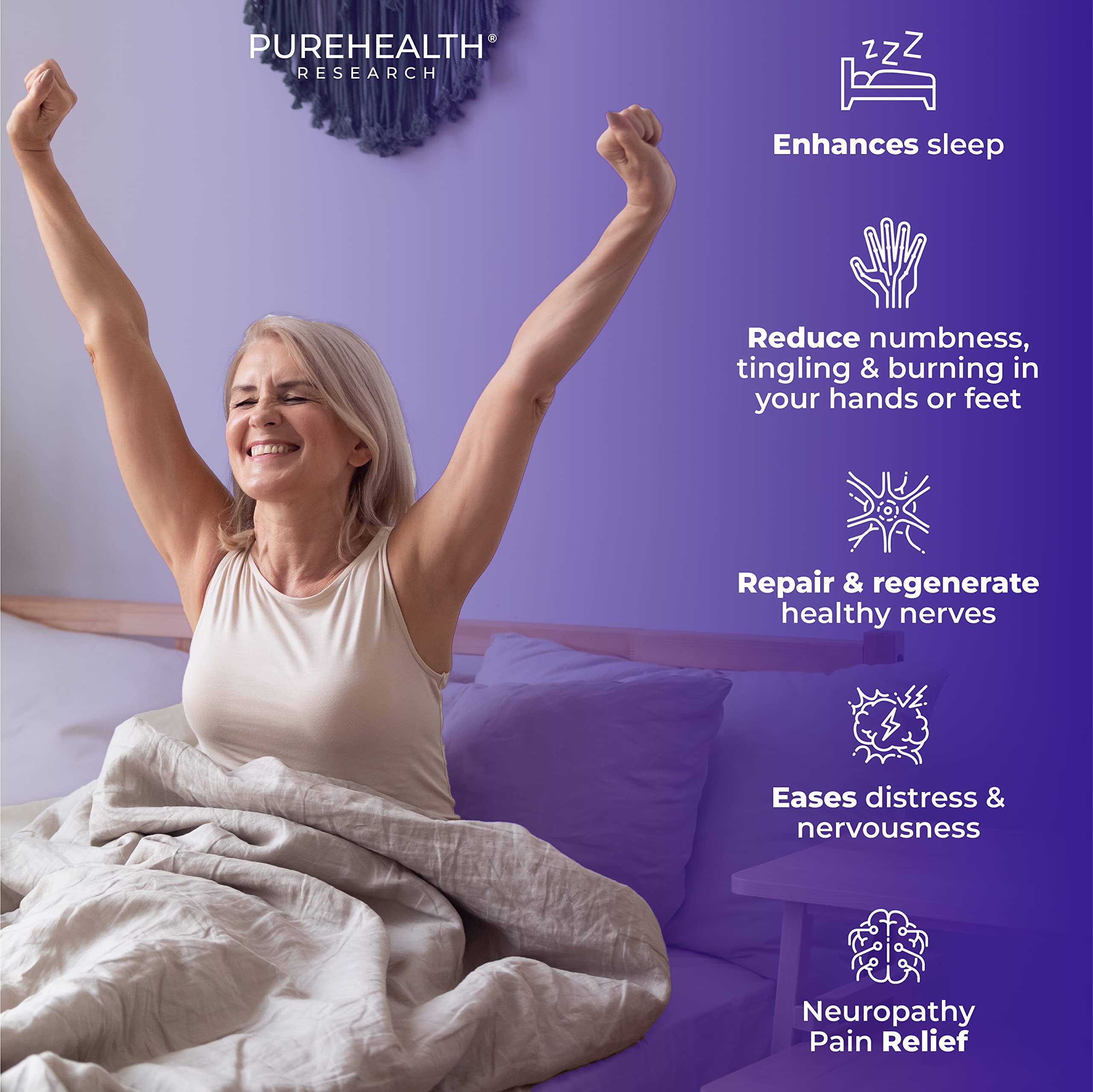 PUREHEALTH Nerve Regen bottle pour illustrates easy daily use