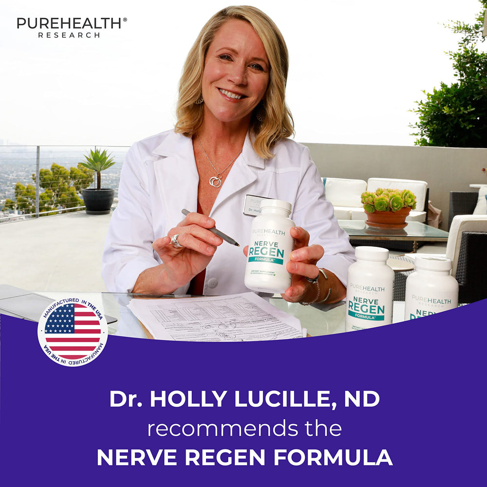 PUREHEALTH Nerve Regen nightstand lifestyle shot suggests convenient daily use
