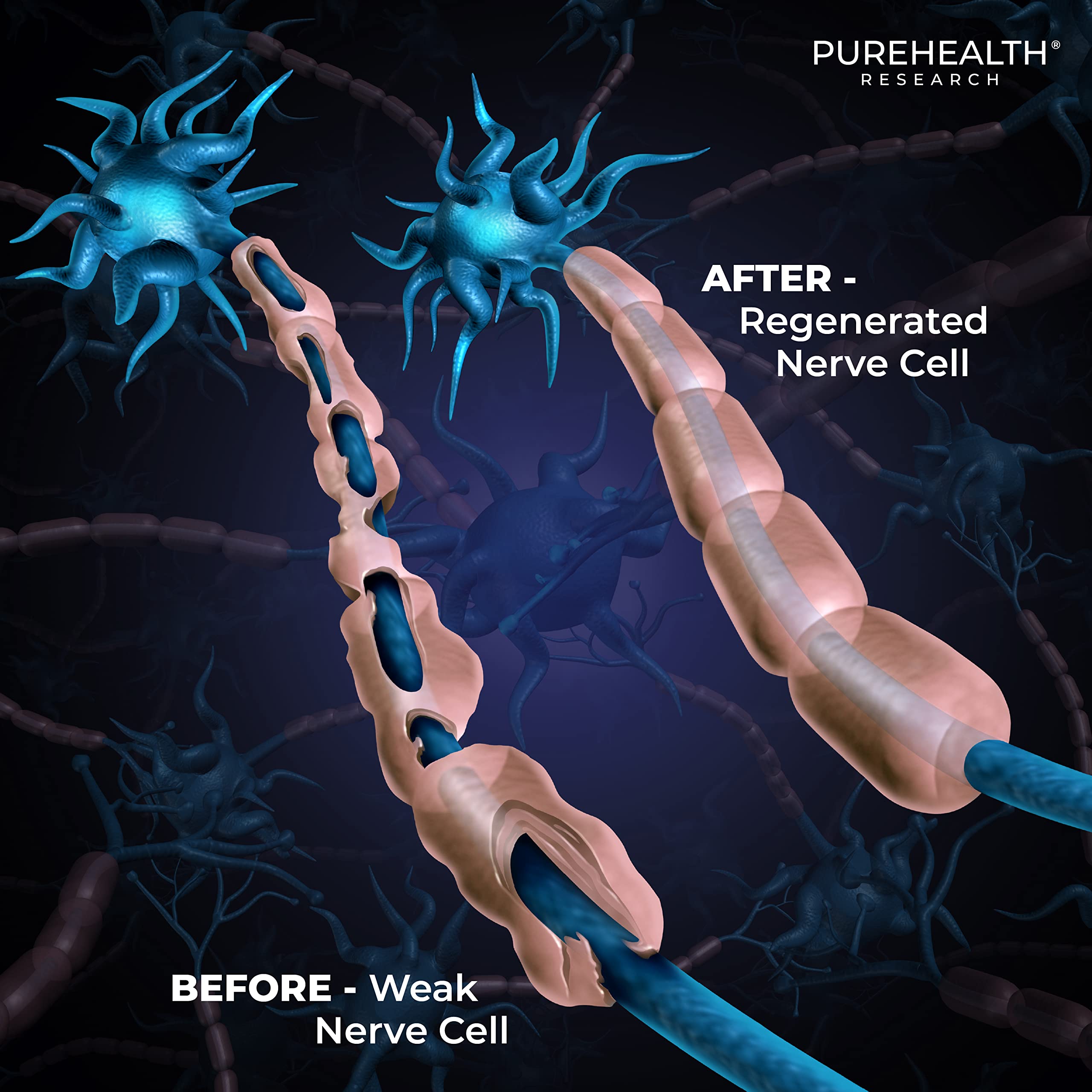 PUREHEALTH Nerve Regen three-bottle pack shown for long-term routine