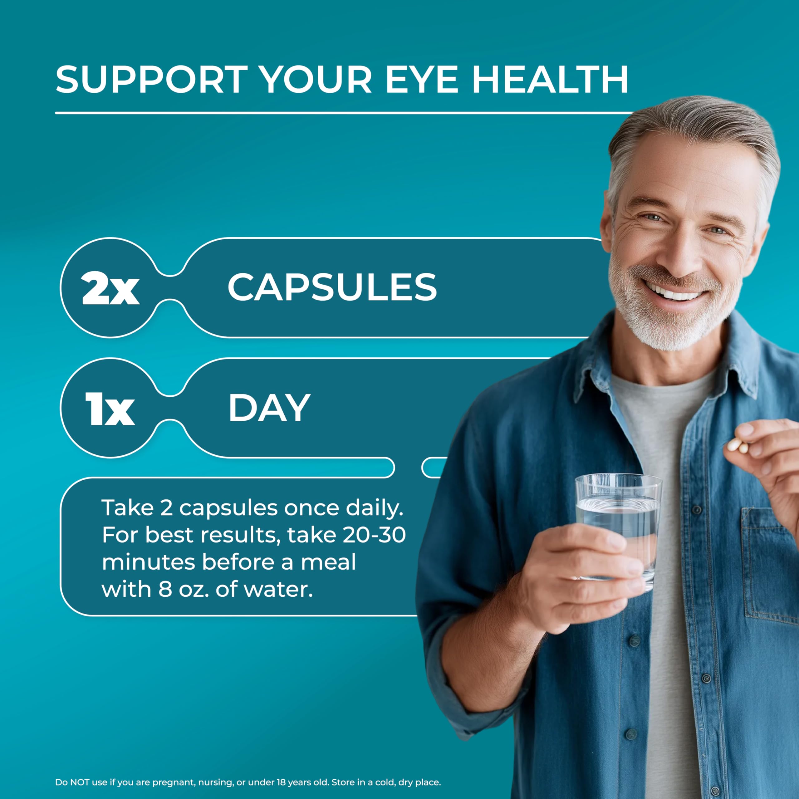 PureHealth Research Complete Vision Formula ingredients panel with eyebright and bilberry