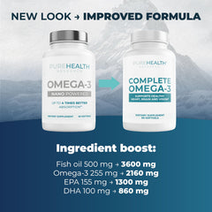 Enteric-coated omega-3 softgels from PUREHEALTH RESEARCH