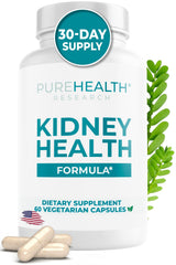 PUREHEALTH RESEARCH Kidney Health Formula bottle closeup highlights premium blend for kidney support