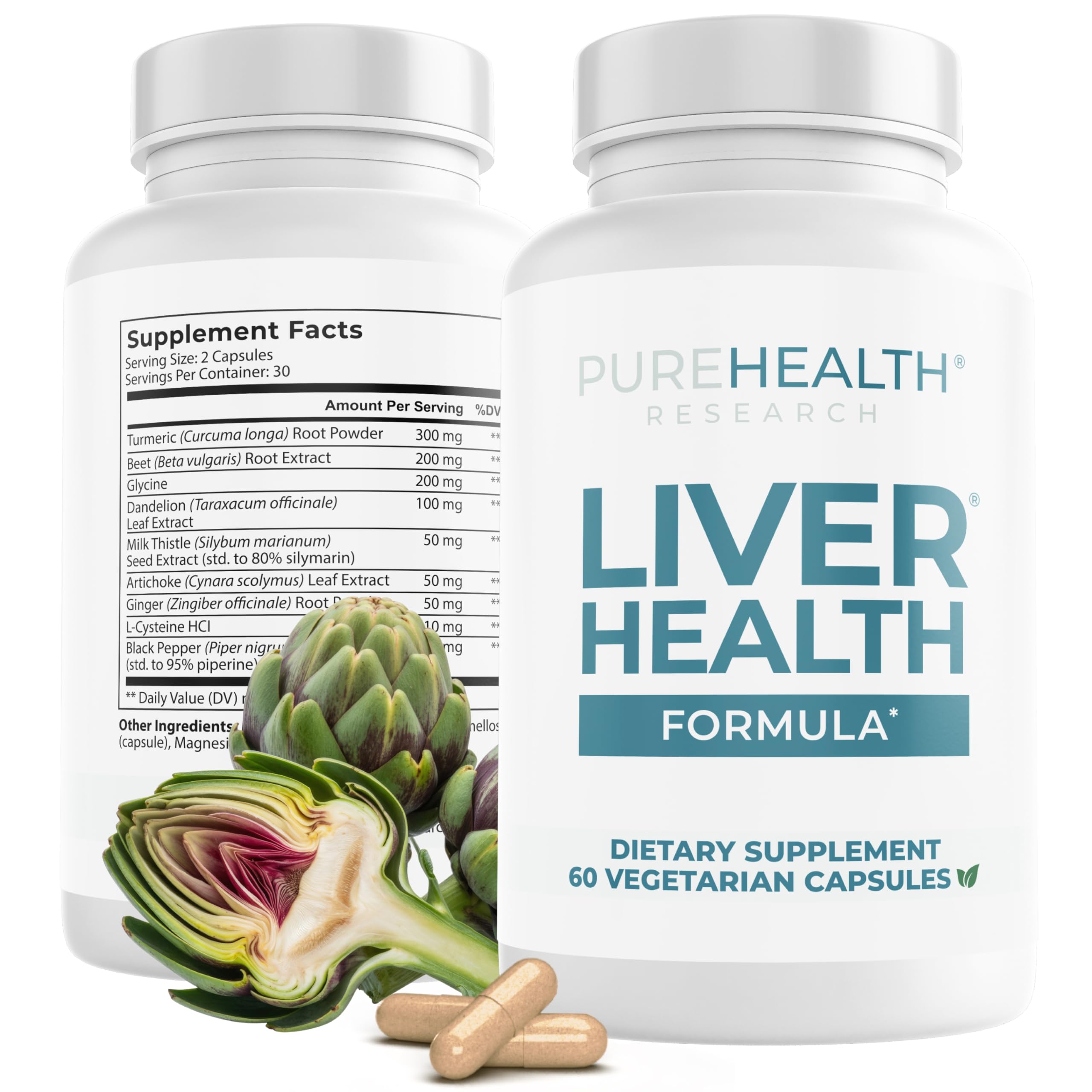 PureHealth Research Liver Health bottle with artichoke extract for detox support