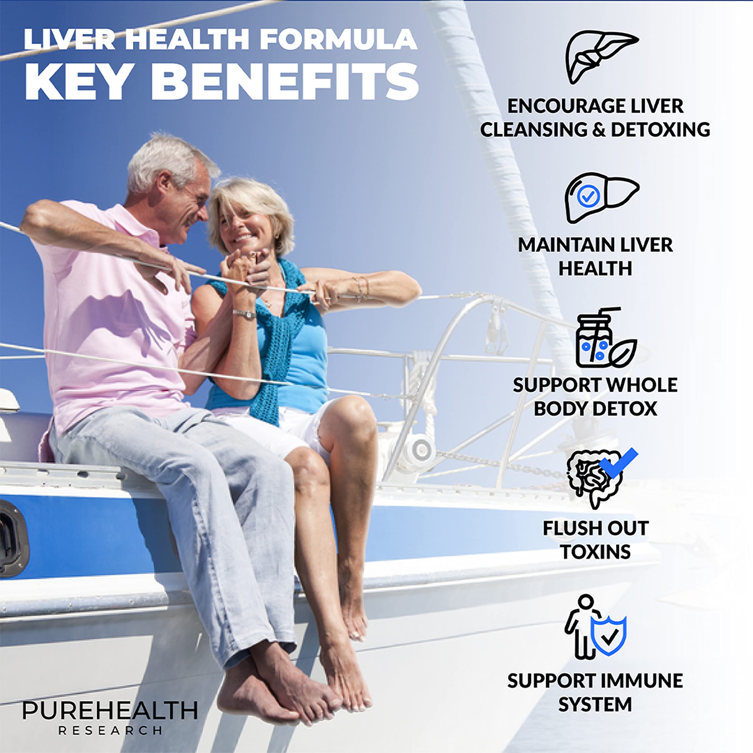 PureHealth Research Liver Health Detox bottle label close-up showing ingredients