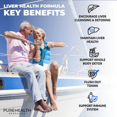 PureHealth Research Liver Health Detox bottle label close-up showing ingredients