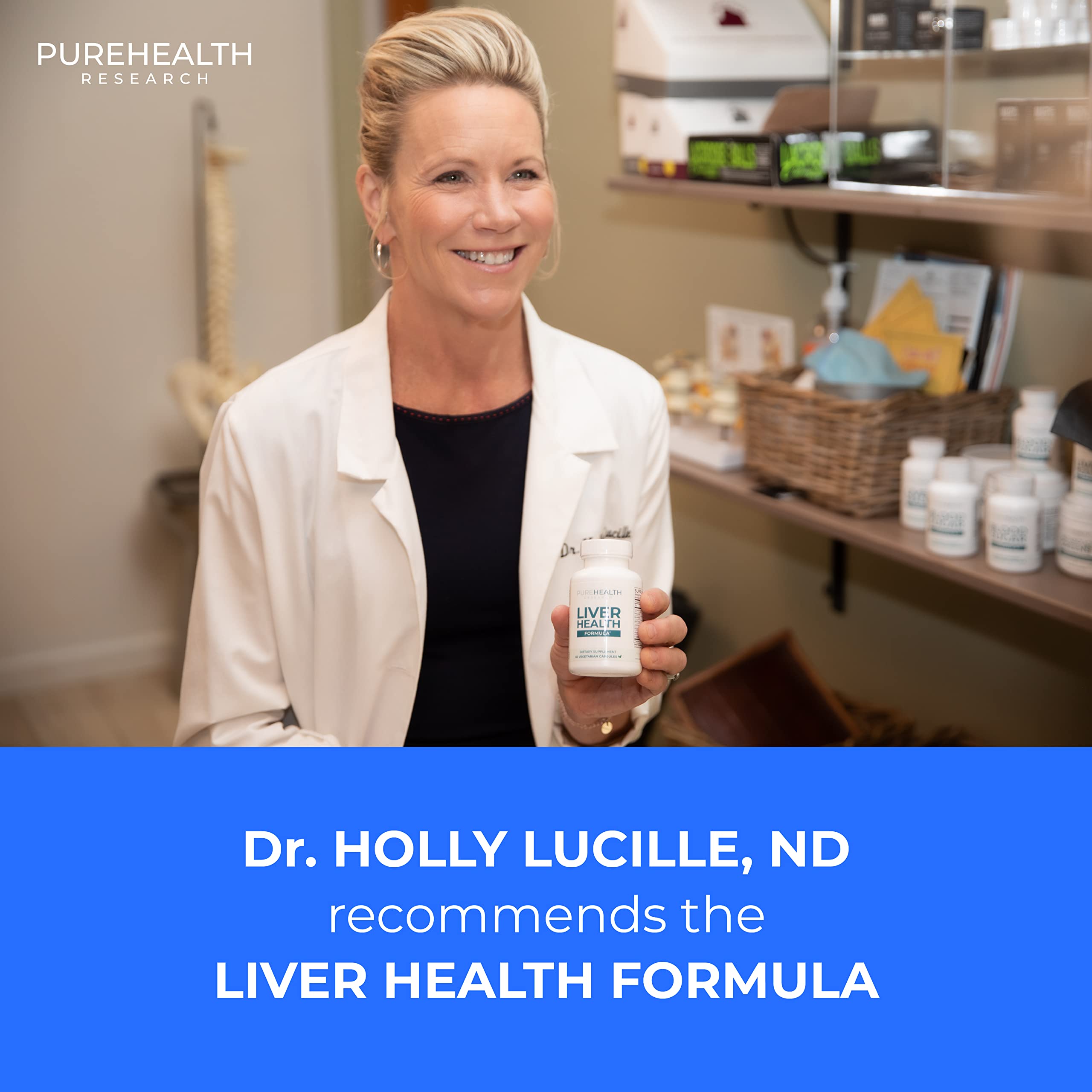PureHealth Research Liver Health Detox packaging box close-up with manufacturing note