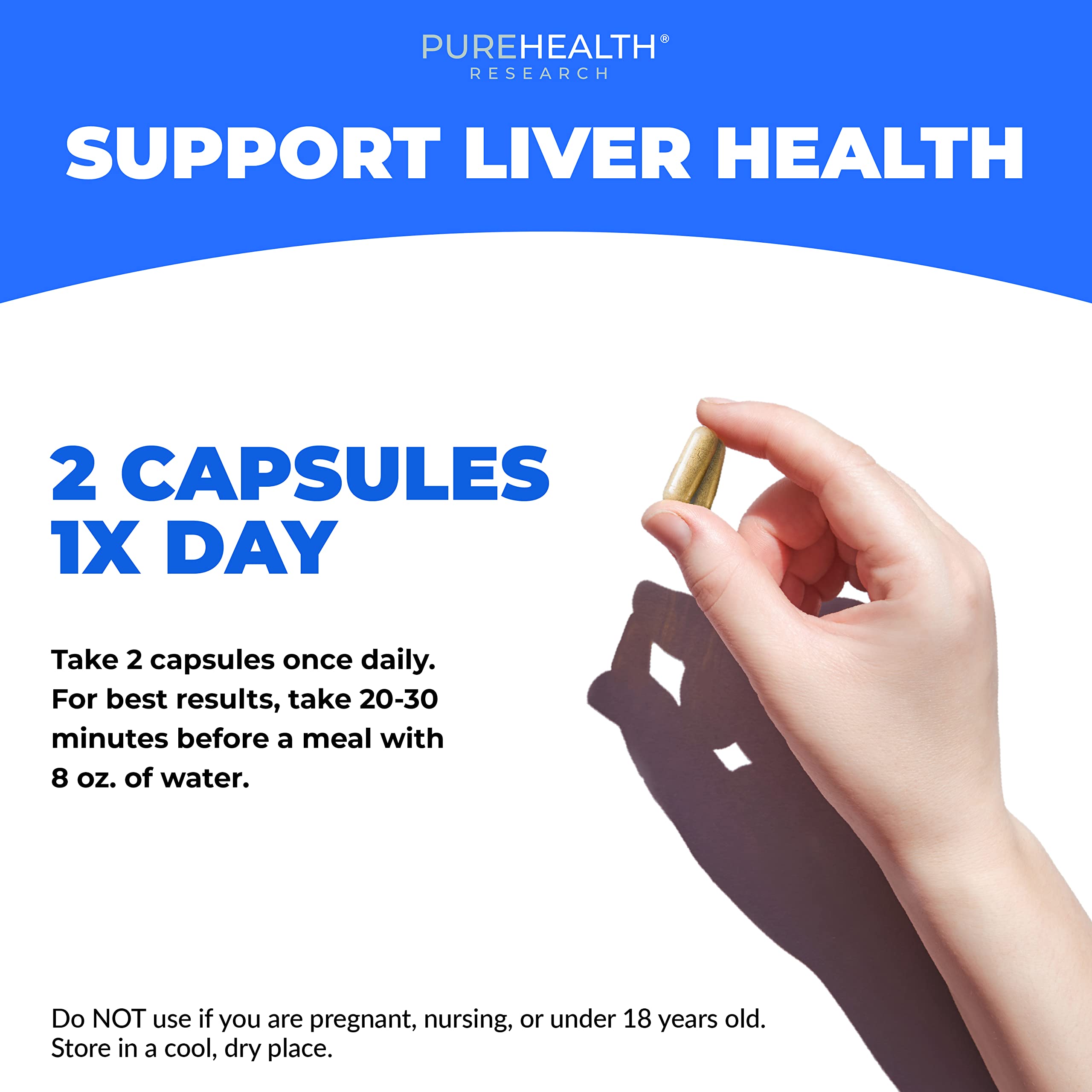 PureHealth Research Liver Health infographic illustrating 11 nutrients