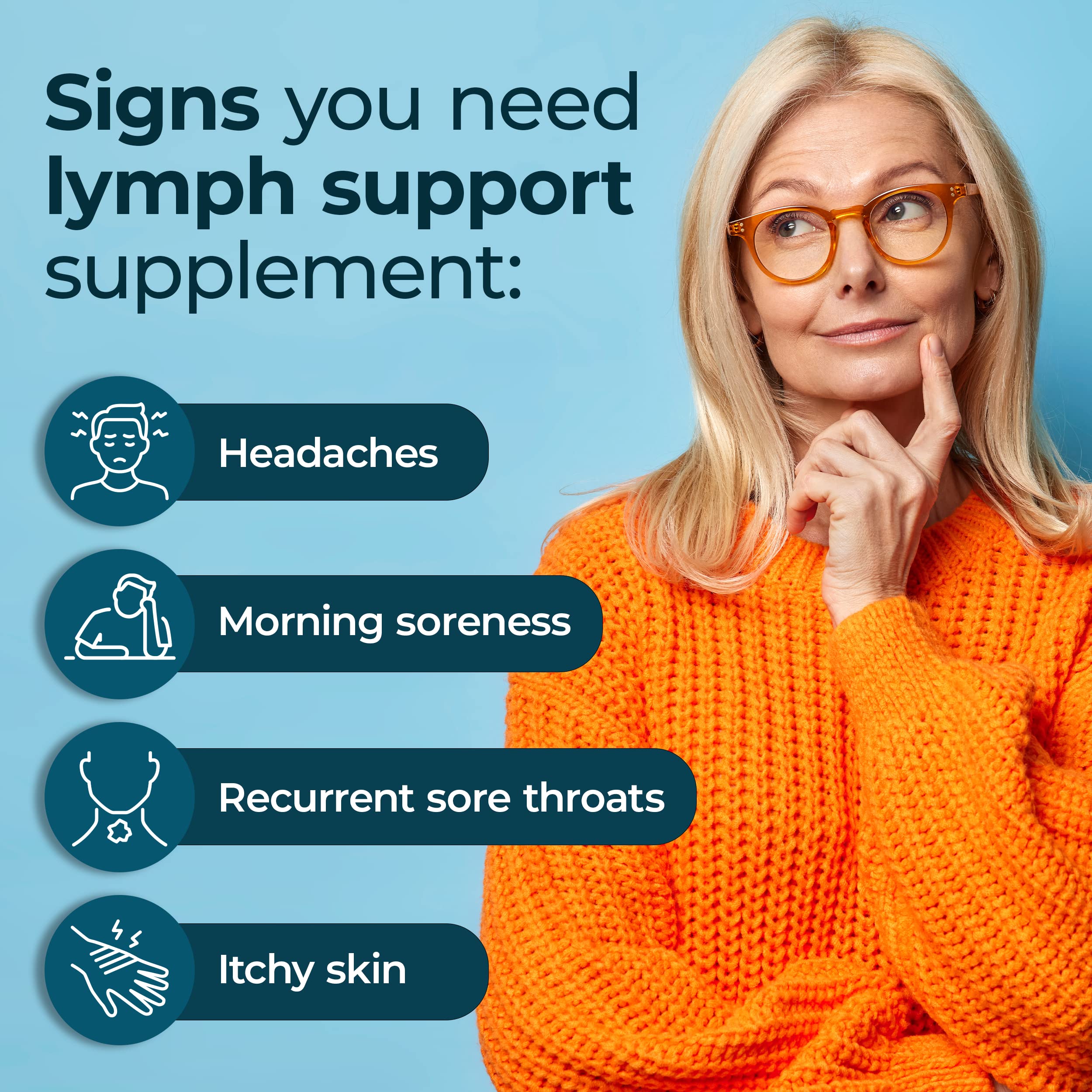 PureHealth Research Lymph System Support bottle being poured for easy dosing