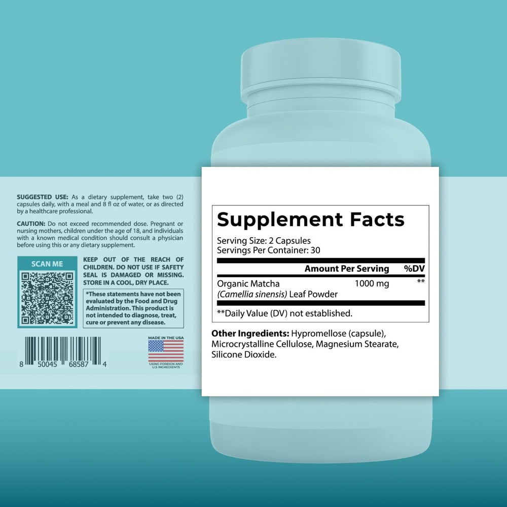 PUREHEALTH RESEARCH Matcha capsules suggest metabolic support for an active lifestyle.