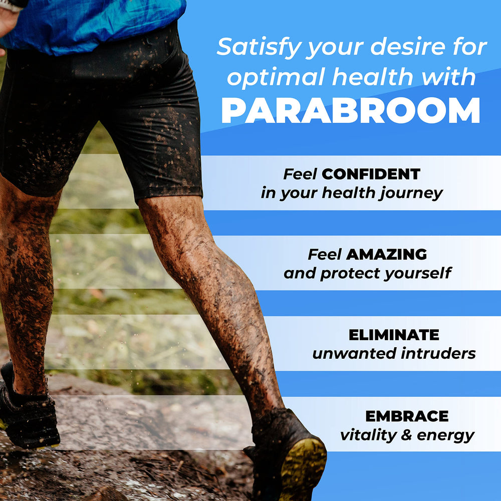 Parabroom bottle with Vitamin Angels logo signals global nutrition support.