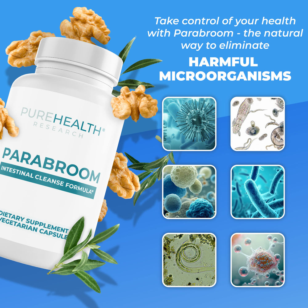 Parabroom made in USA claim on label with vegan, gluten-free notes.