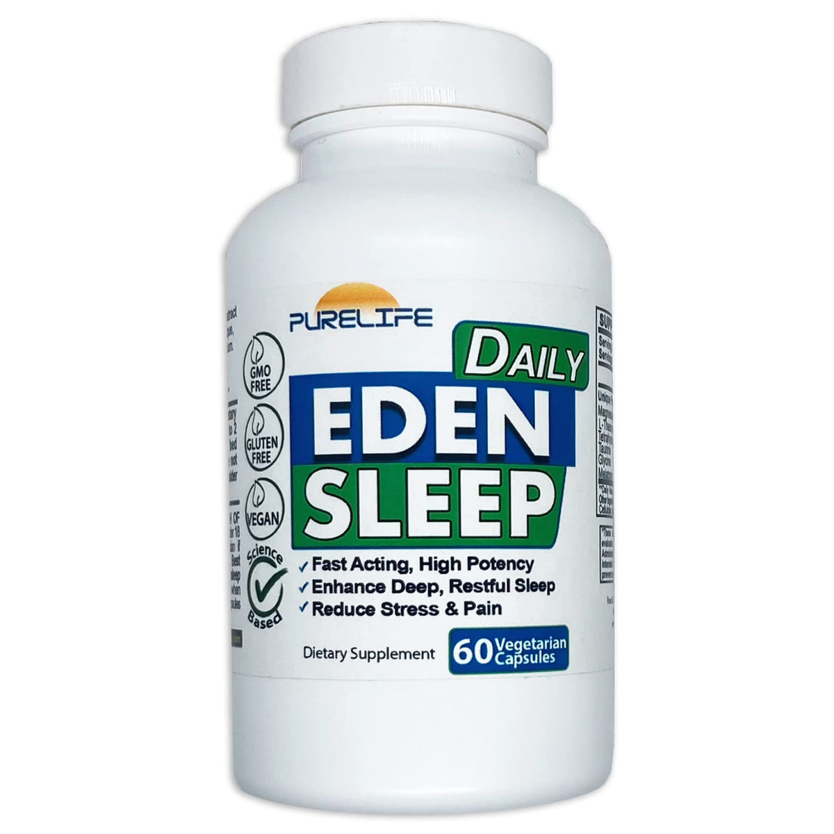 PureLife Eden Daily Sleep bottle promotes easier wind-down for calmer nights.