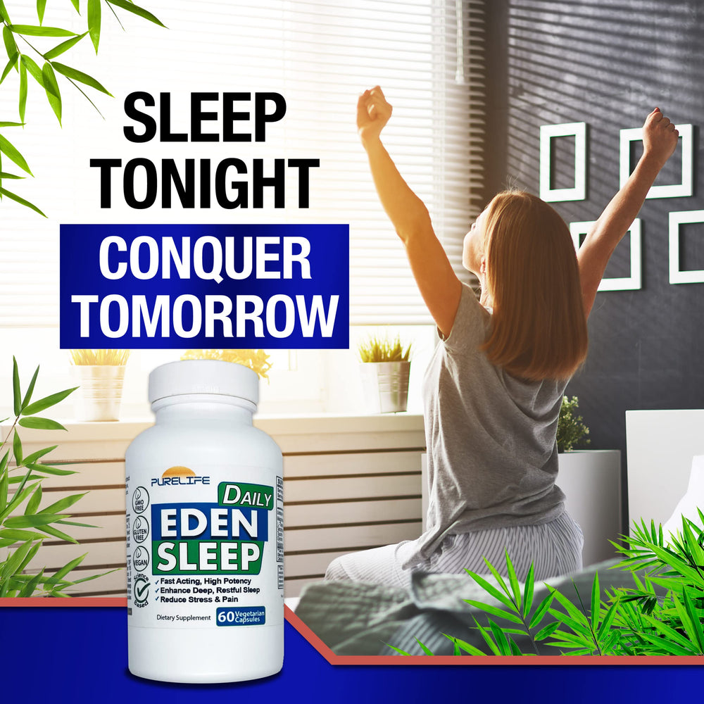 PureLife Eden Daily Sleep magnesium form supports calm muscles.