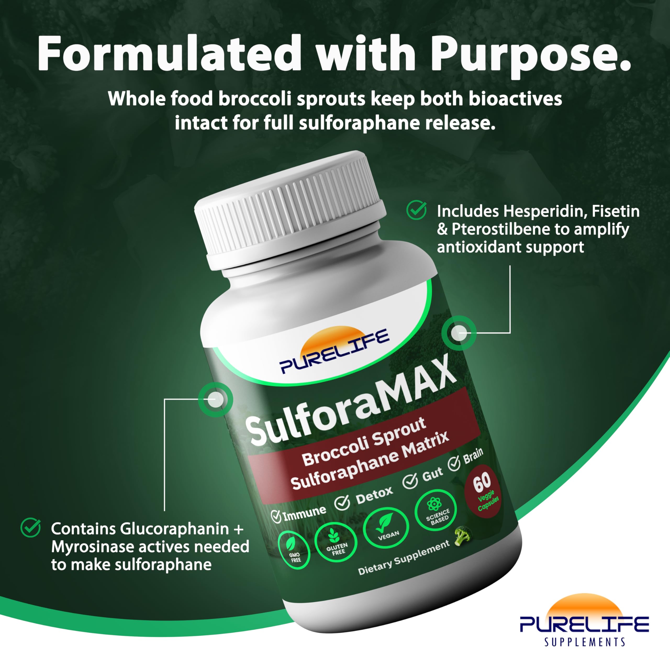 Ingredients highlight: quercetin and other nutrients in PureLife SulforaMAX.