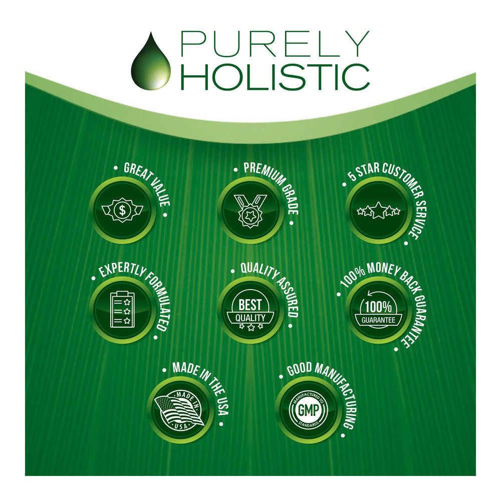 Purely Holistic Vitamin B Complex label close-up showing vegan, non-GMO ingredients.