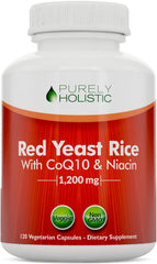 Purely Holistic Red Yeast Rice 1200mg bottle may support heart health.