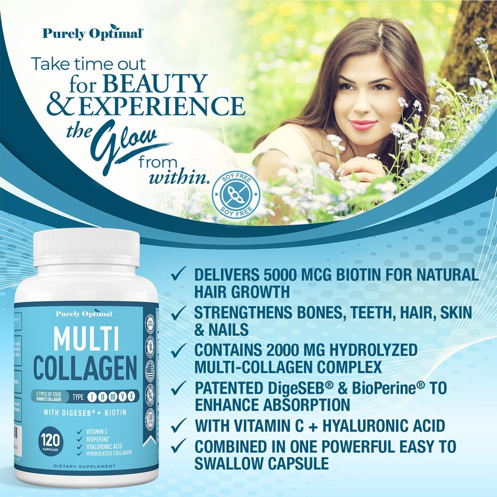 Purely Optimal DigeSeb absorbed graphic suggesting enhanced collagen uptake.