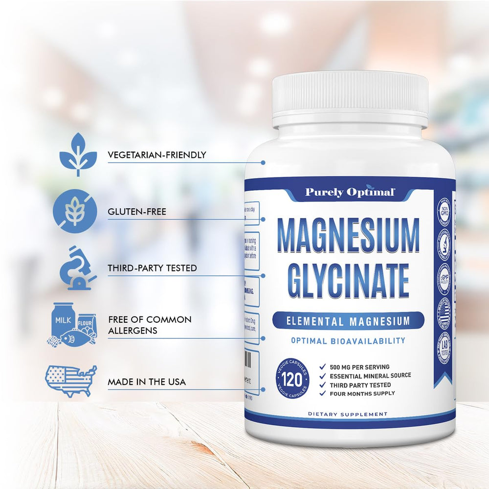 Purely Optimal glycine-chelated magnesium for gentle digestion.
