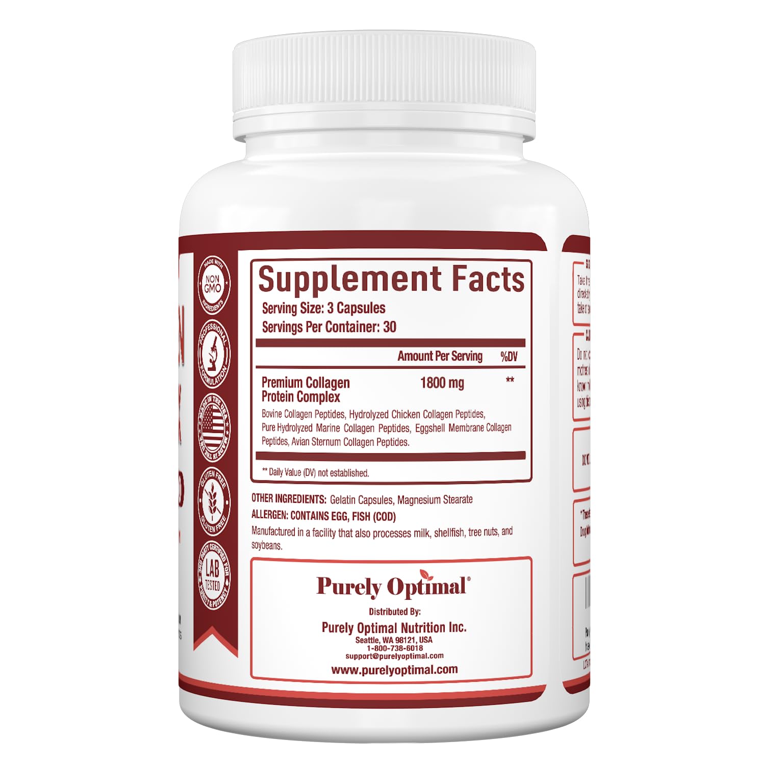 Purely Optimal joint-support capsules indicating mobility and daily activity.