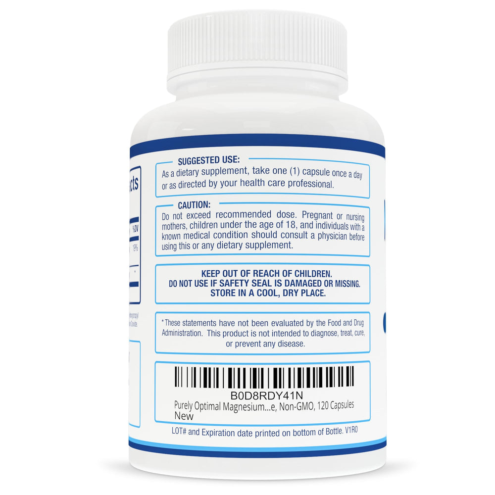 Purely Optimal Magnesium Citrate USA-made packaging highlighting production quality.