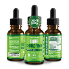 Purely Optimal Premium Chlorophyll Drops bottle, ideal for daily wellness rituals.