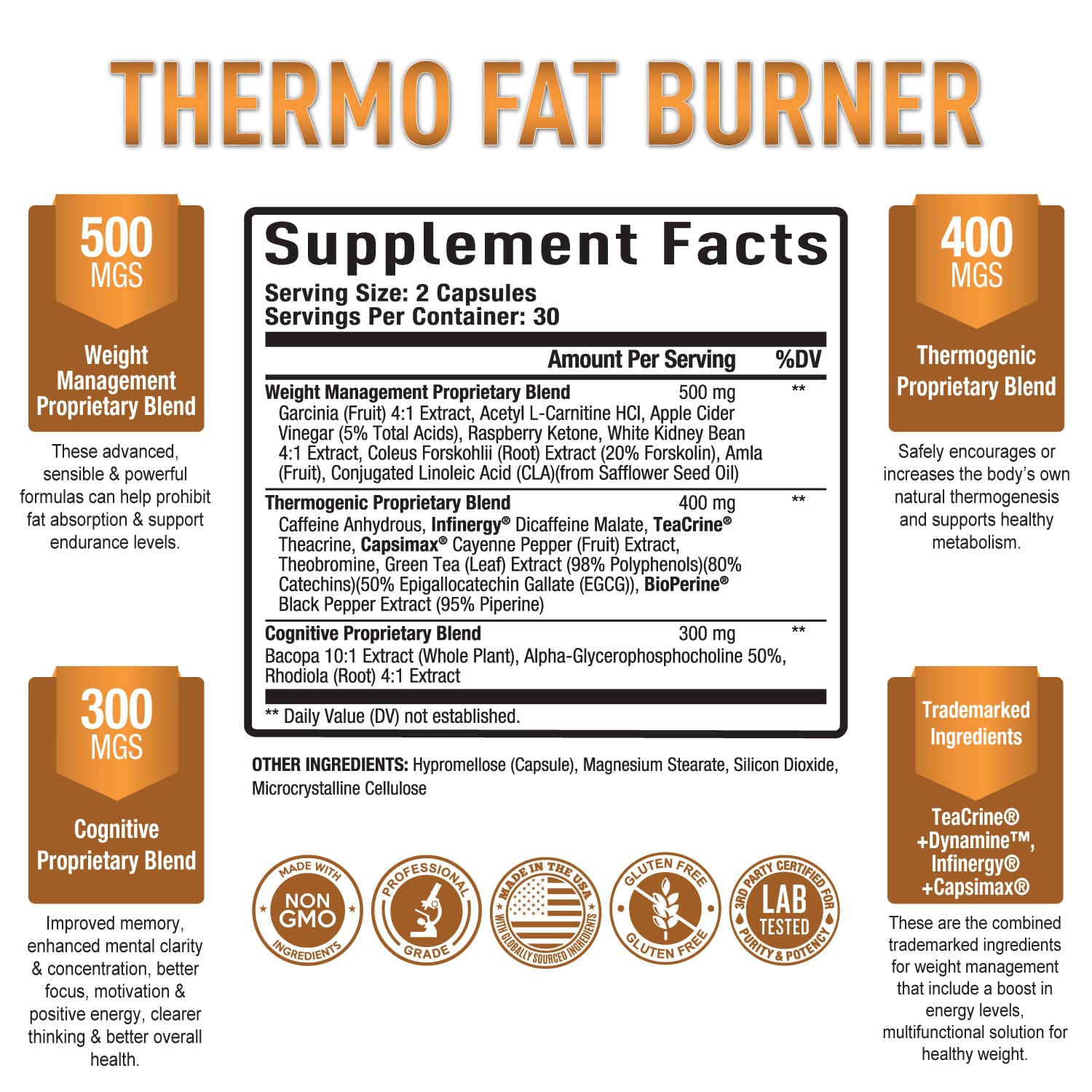 Purely Optimal Thermogenic capsules close-up for convenient daily energy support.