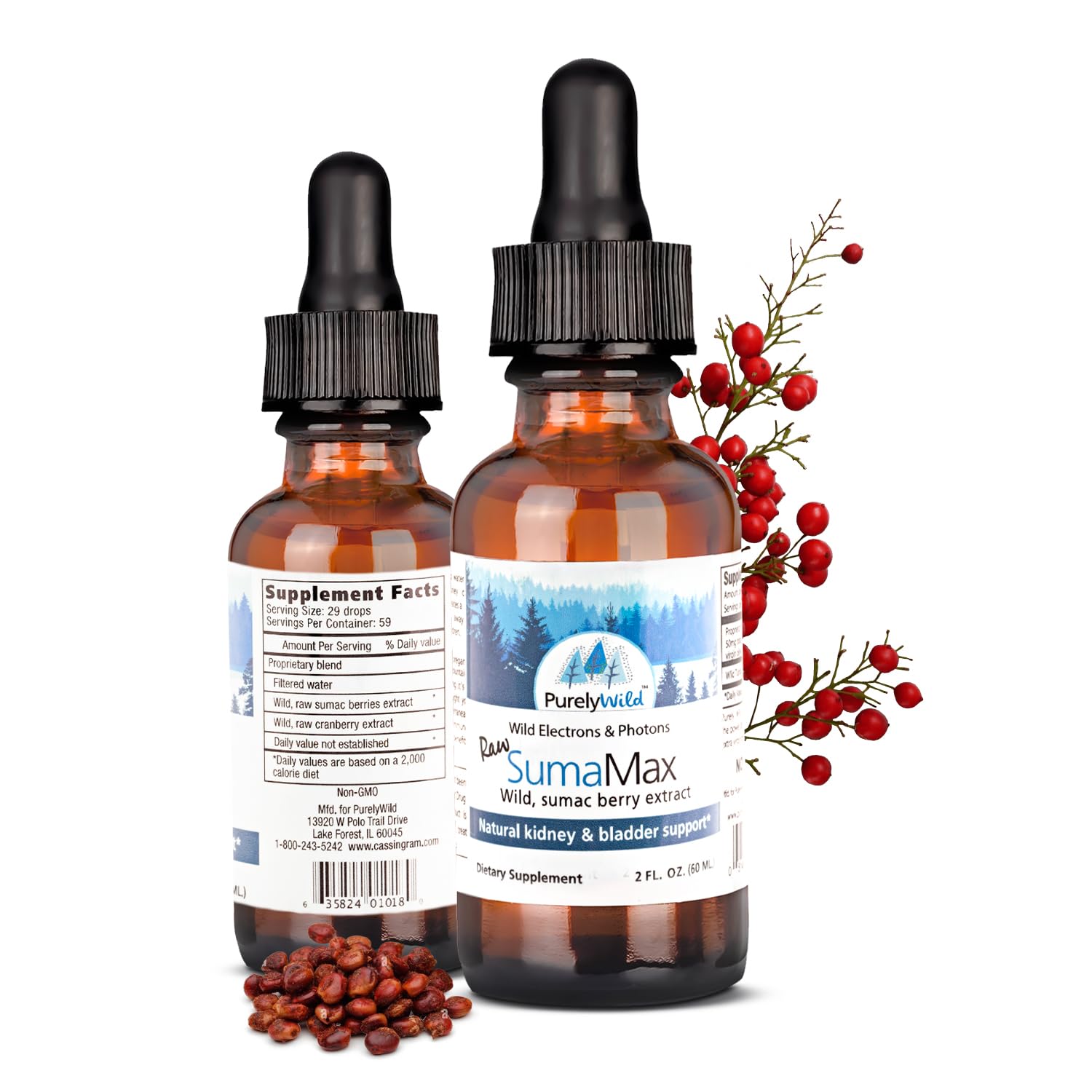 Purely Wild SumaMax bottle pour shows easy daily use for wellness routines.