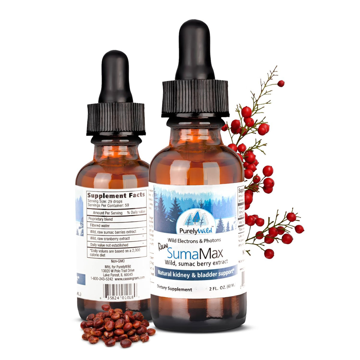 Purely Wild SumaMax bottle pour shows easy daily use for wellness routines.