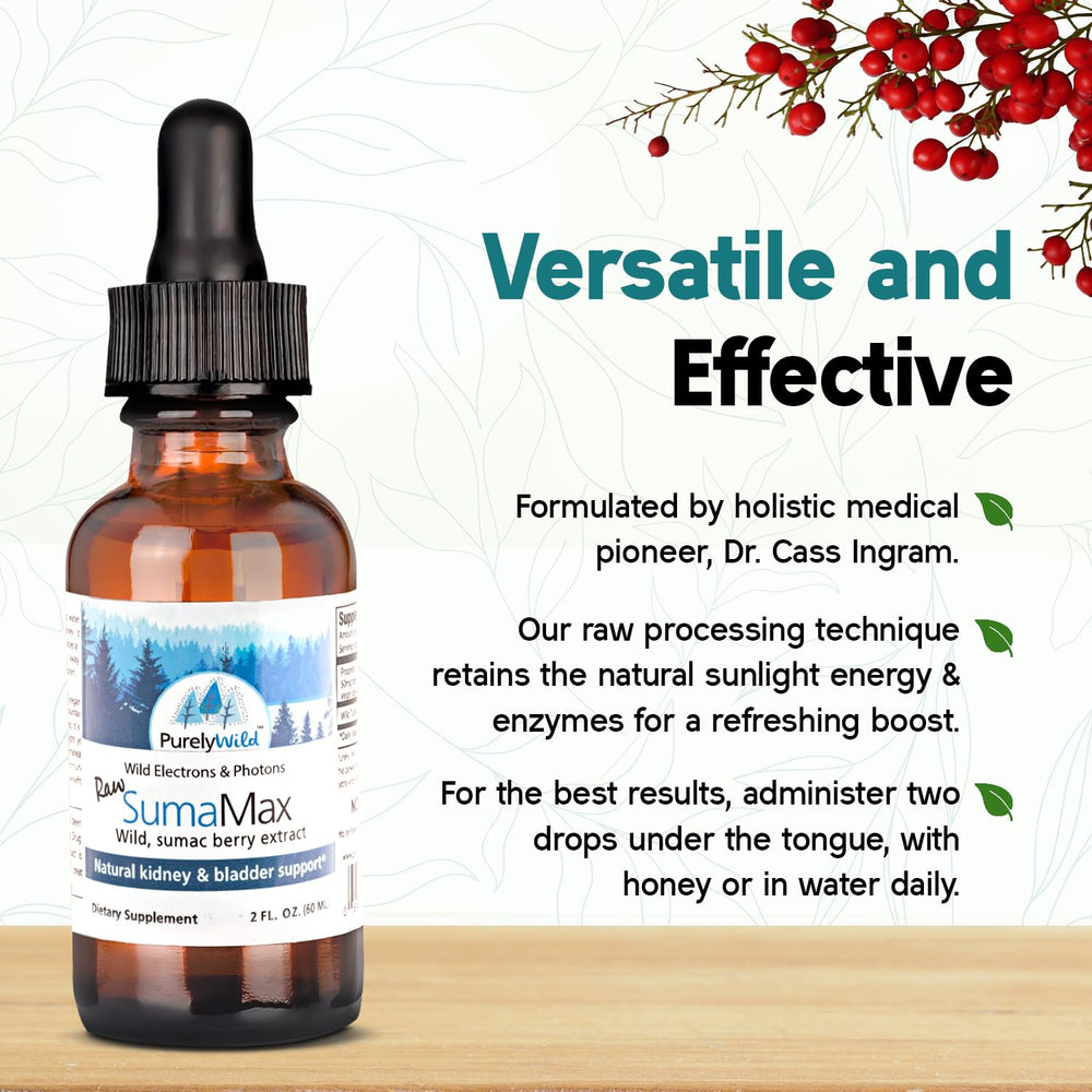 Purely Wild SumaMax urinary health focus supports healthy routine management.