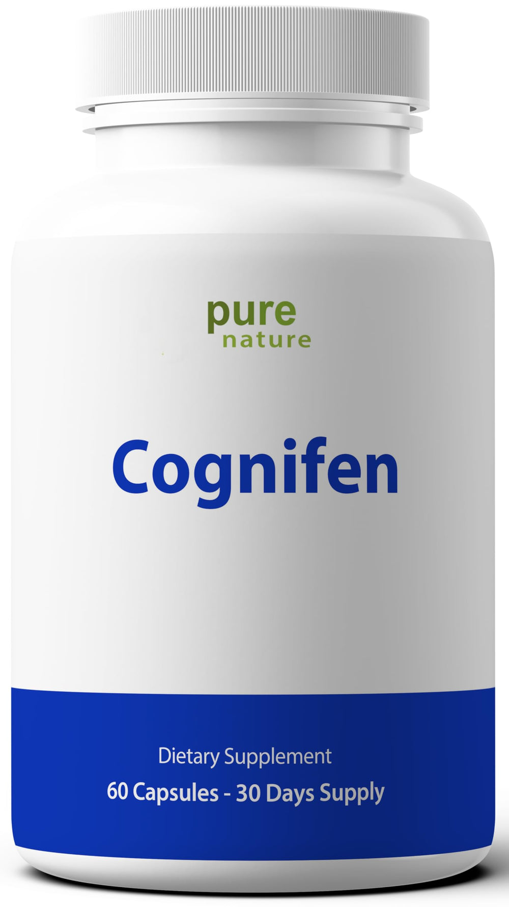 PureNature Plus Cognifen packaging box showcasing non-GMO and gluten-free attributes