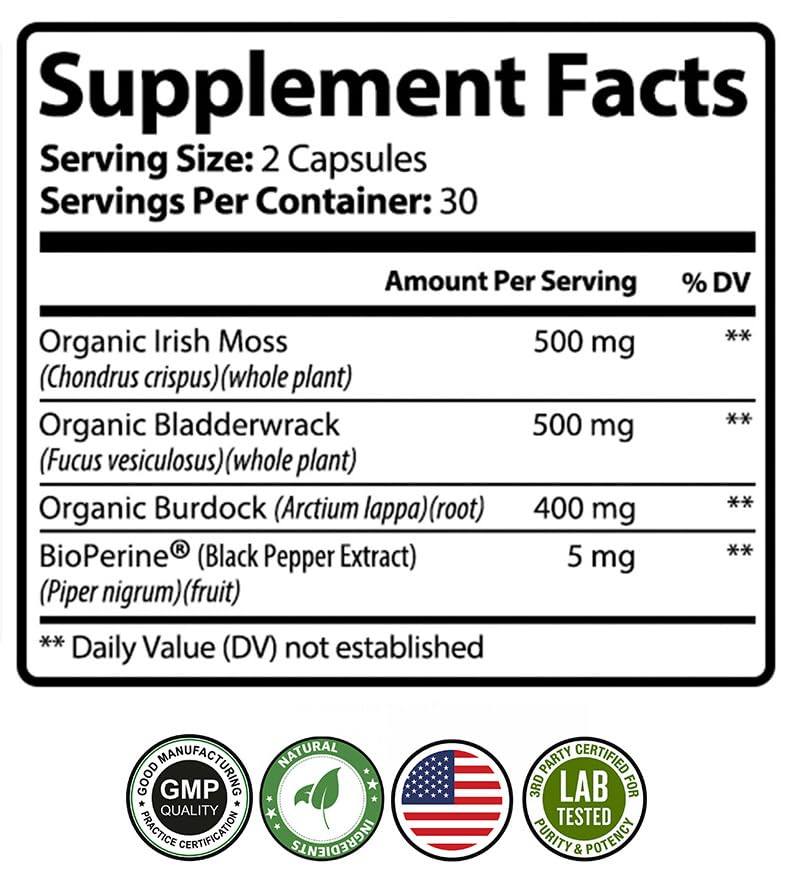 PureNature Plus Sea Moss Complex capsules offer convenient daily support for wellness
