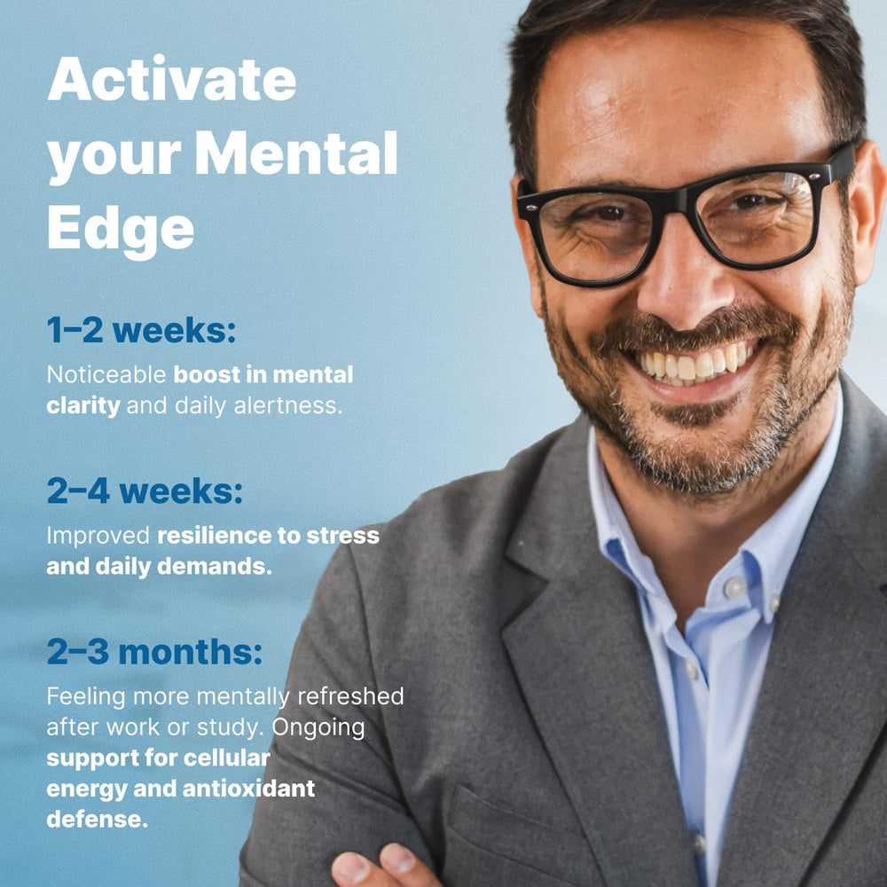 PureNutra capsules with blue hue suggest calm energy and mood balance