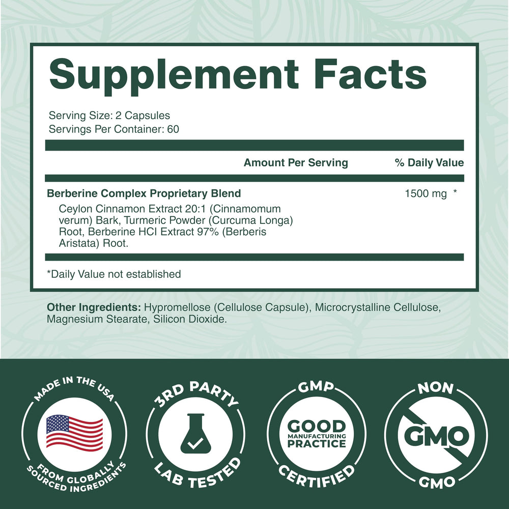 PurePremium Berberine Cinnamon bottle-front conveys trust through premium formulation.