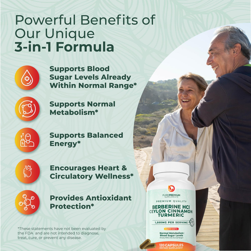PurePremium Berberine Cinnamon capsules close-up showing easy daily use for busy lifestyles.